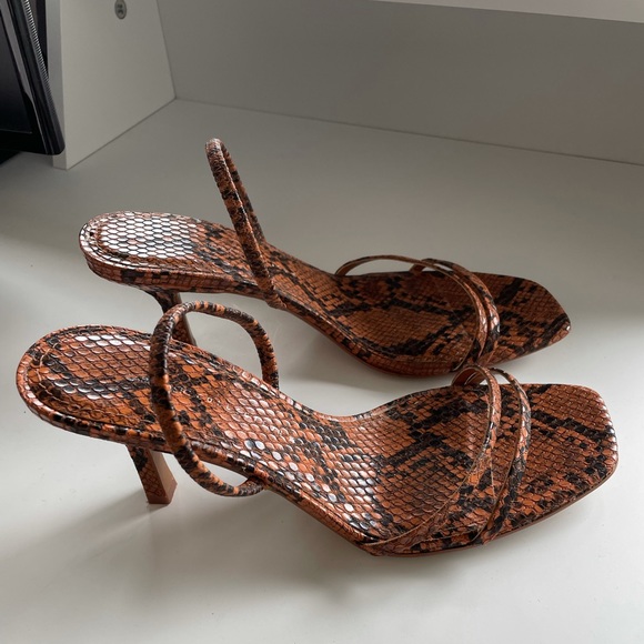 Zara Snakeskin slingback Sandals - Picture 4 of 5